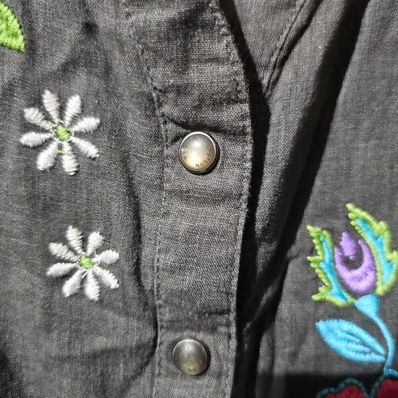 STETSON Embroidered Dark Gray Shirt - Size 3X - Picture 6 of 8